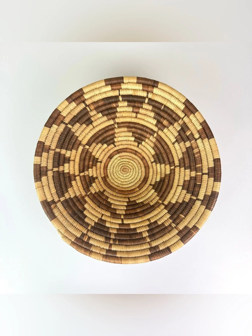 Handwoven Star Design Coiled Basket / Earthy Boho Decor / Eclectic Global Home